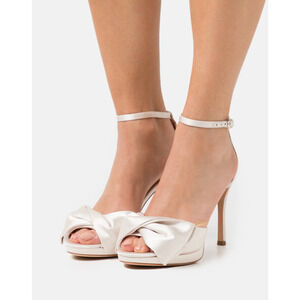 Kate Spade Bridal Bow Heels Ivory Heeled Sandal Wedding Shoes Ankle Strap 9.5